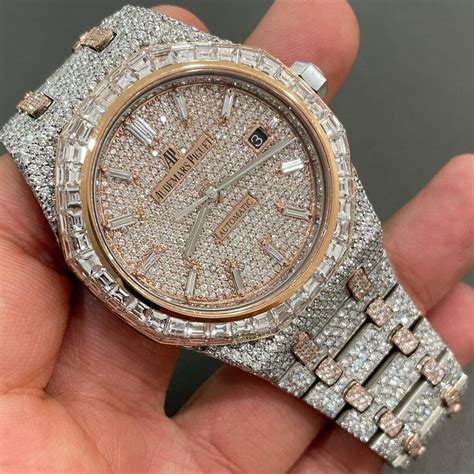 iced out ap replica watch|moissanite ap watch.